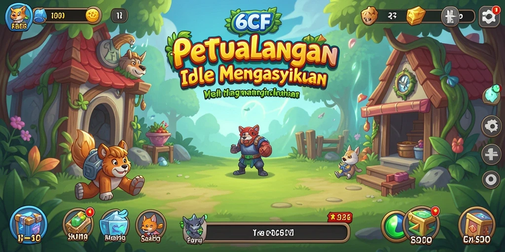 Tampilan gameplay menarik dari 6CF dengan elemen Idle yang menarik.