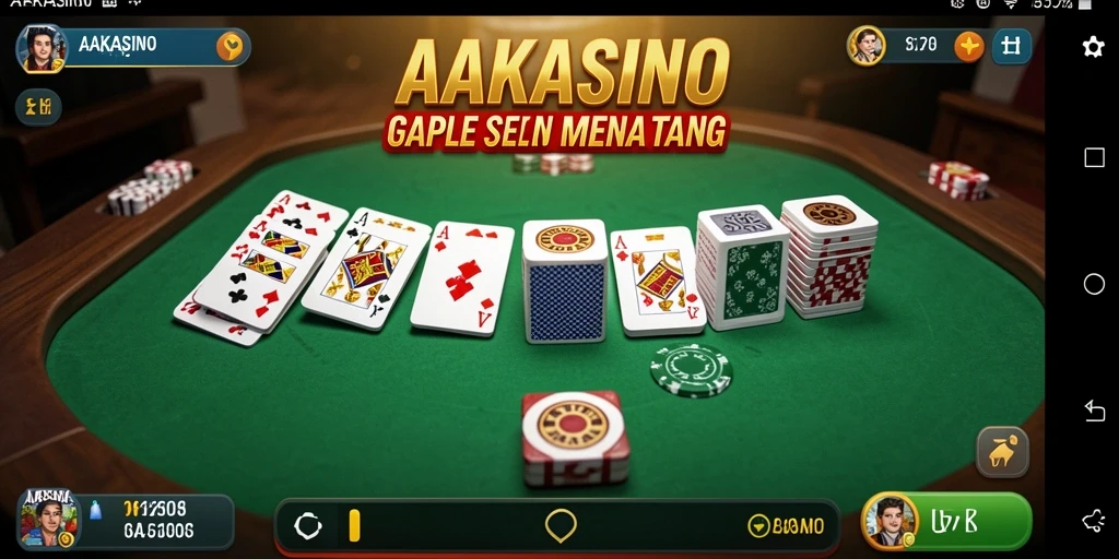 Tampilan gameplay Gaple yang seru dan interaktif di AAKASINO.