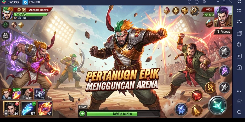 Gameplay BW888 yang penuh aksi dan pertarungan seru.