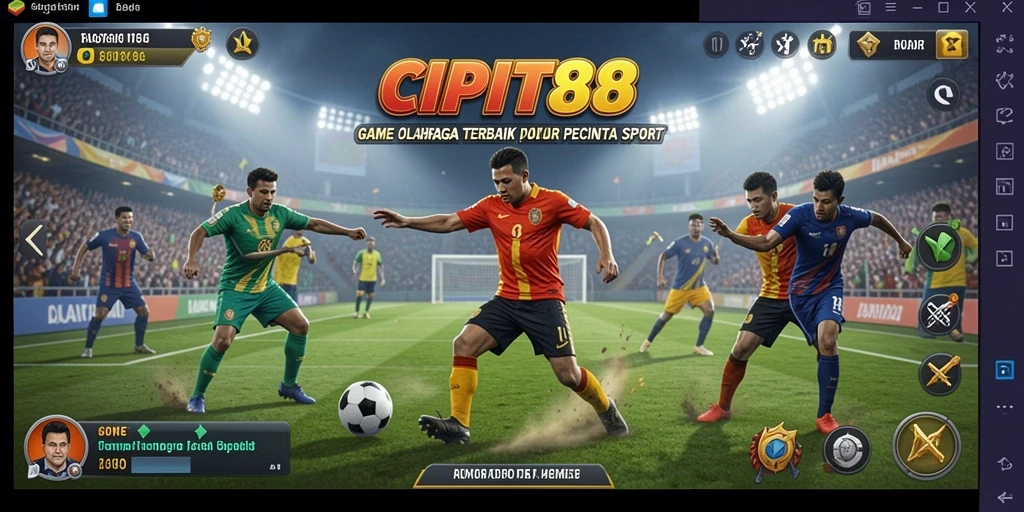 Tampilan menegangkan dari pertandingan olahraga nyata dalam CIPIT88.