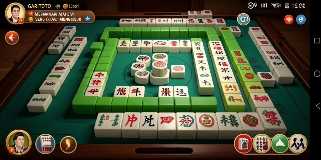 Tampilan screenshot utama GARITOTO menampilkan aksi permainan Mahjong yang seru.