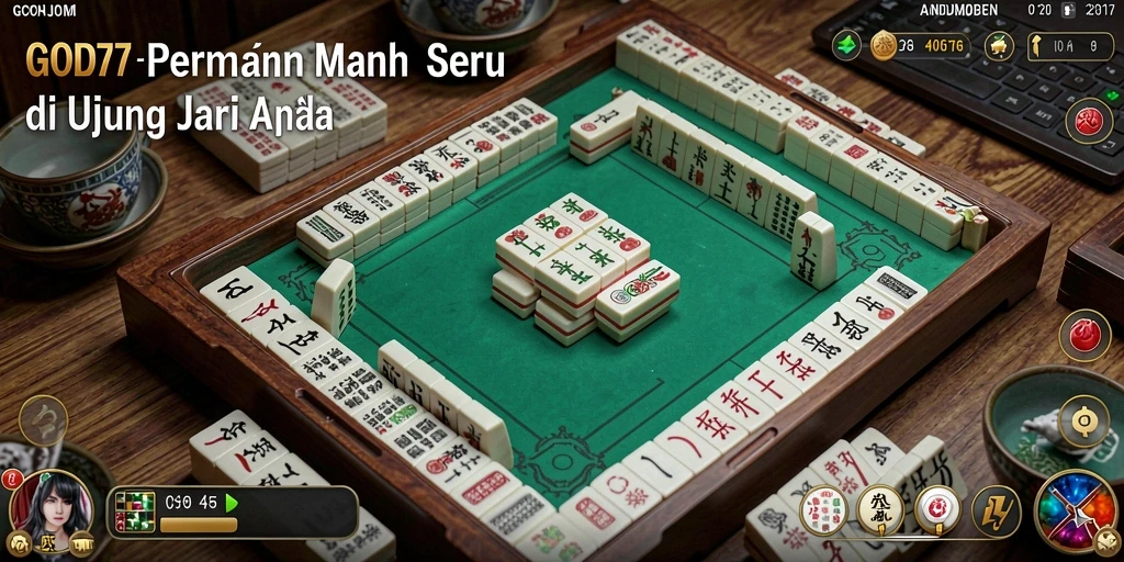 Tampilan menarik dari gameplay Mahjong di GOD77.