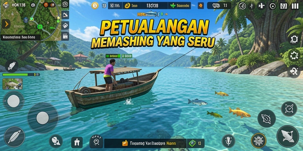 Tampilan screenshot HOKI138 dengan gameplay memancing yang realistis.