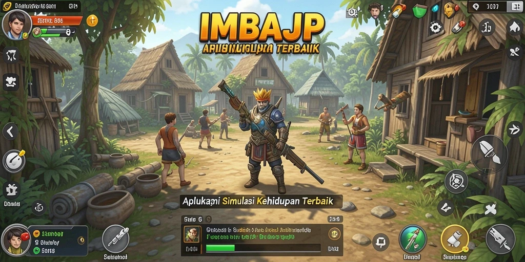 Tampilan gameplay IMBAJP menunjukkan interaksi karakter yang hidup.