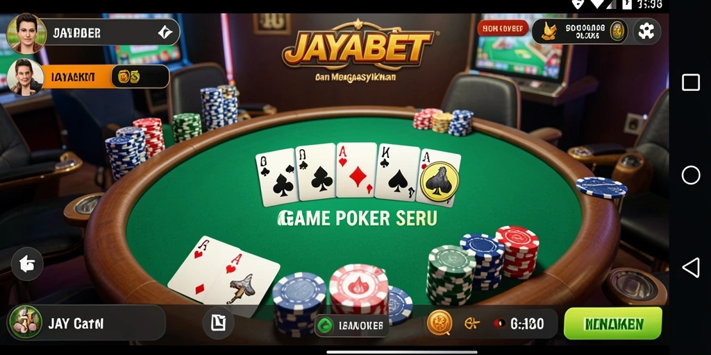 Tampilan gameplay poker yang seru dan kompetitif di JAYABET.