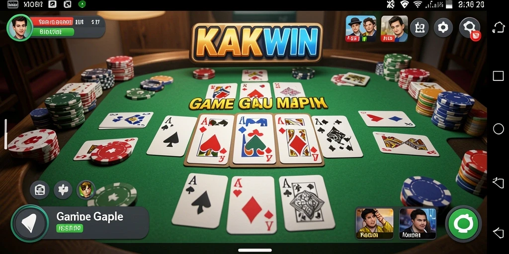 Tangkapan layar KAKWIN menampilkan gameplay seru permainan Gaple.