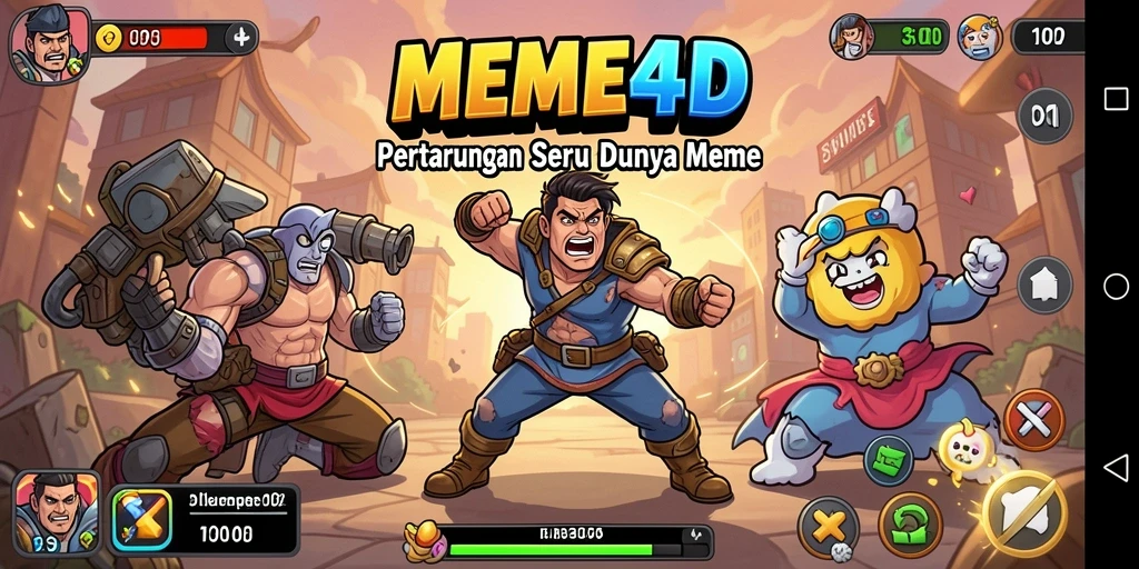 Tampilan seru karakter dalam pertarungan di MEME4D.