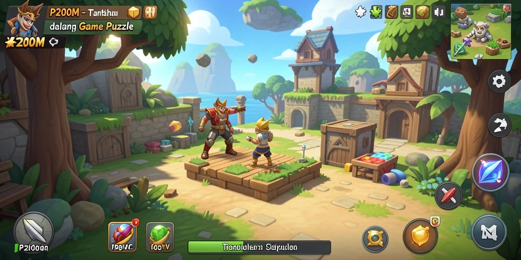 Screenshot P200M menampilkan gameplay seru dan tantangan menarik dalam puzzle.