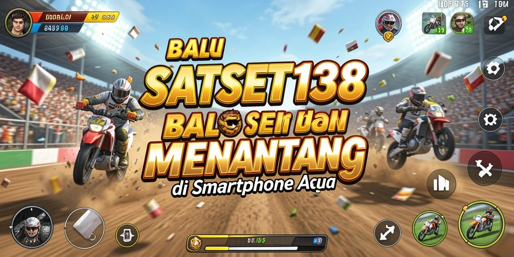 Screenshot SATSET138 menampilkan balapan mendebarkan dengan mobil yang meluncur di trek.