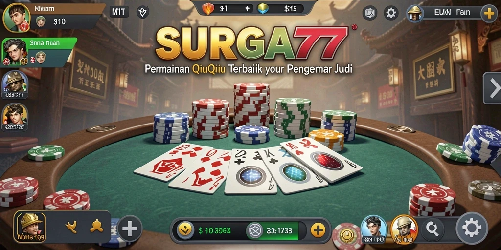 Tampilan gameplay yang menarik dari SURGA77, menampilkan QiuQiu yang seru.