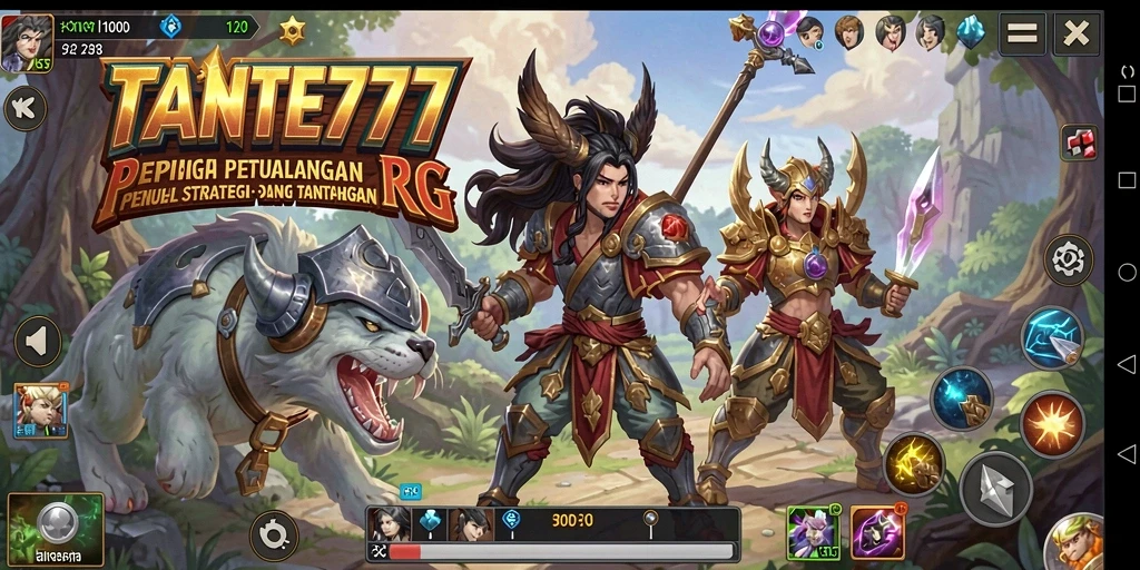 Tampilan gameplay TANTE777 yang menakjubkan dengan karakter yang beraksi.