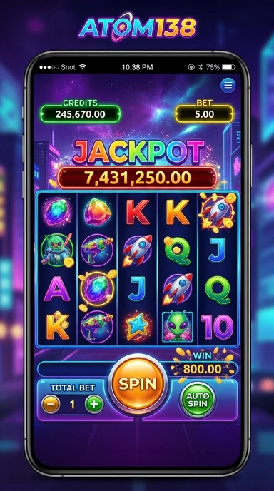 Tampilan antarmuka aplikasi atom138 yang sederhana dan menarik.
